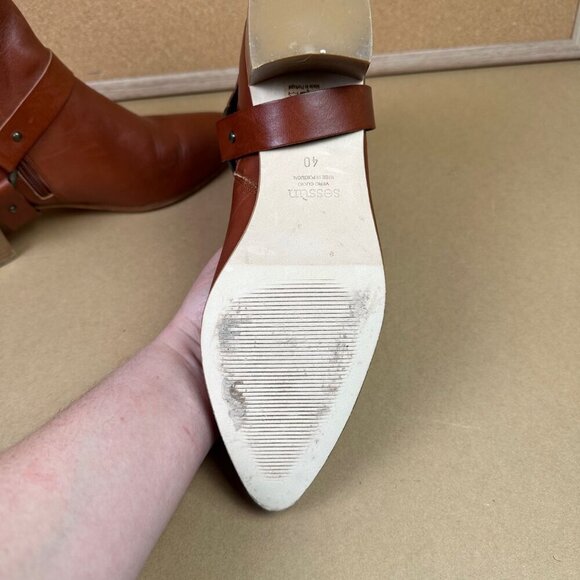 Sessun Women's Fort Graham Brown Harness Moto Leather Ankle Boots EU 40 / US 9 - Picture 8 of 9